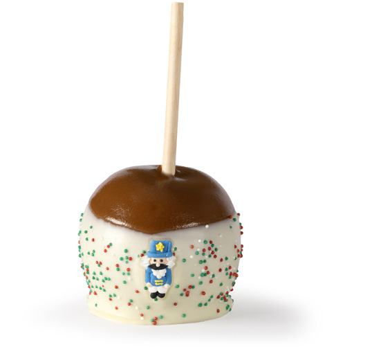 Sprinkled White Chocolate Topper Caramel Apple — Kilwins