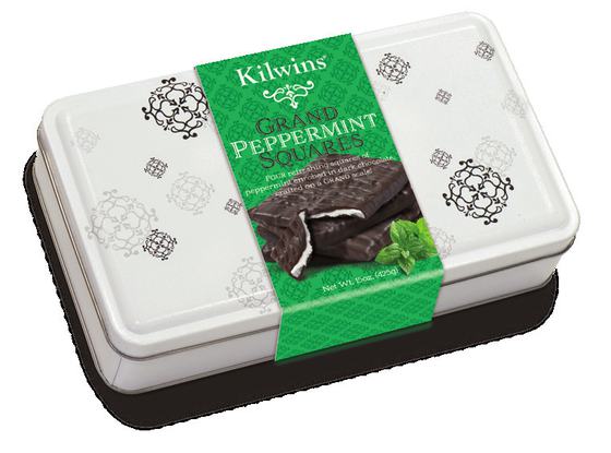 Grand Peppermint Square Tin — 16 oz — Kilwins